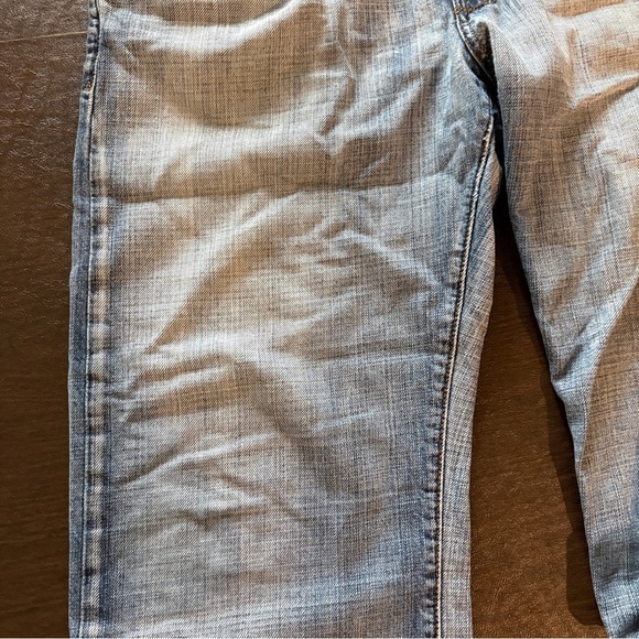 Men’s Guess Premium Denim Washout Distressed Jeans Wide Boot Cut 36x30 - Picture 8 of 13